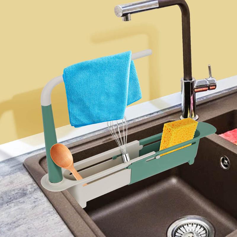 

Kitchen Storage & Organization Sink Shelf Drainer Rack Basket Soap Sponge Towel Bathroom Adjustable Tool