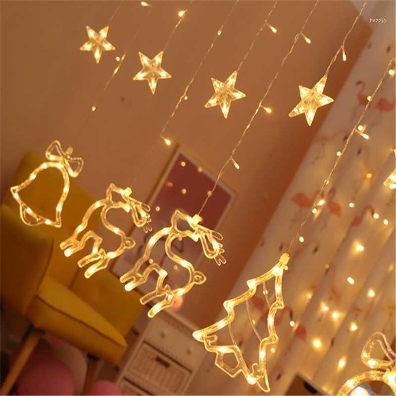

Creative Xmas Star Elk Curtain Led String Light New Year Christmas Decorations for Home Fairy Lights Christmas Ornaments Navidad1