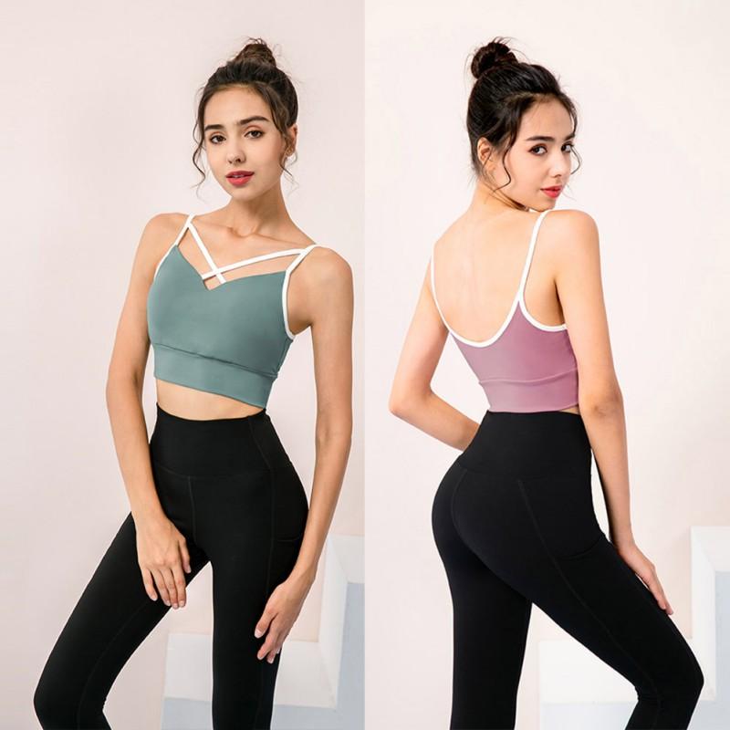 

Women's Beautiful Back Sports Bra Slim-fit Fitness Running Shockproof Underwear Tank Top Padded Wireless Push Up Bra Crop Top, Xd2732p