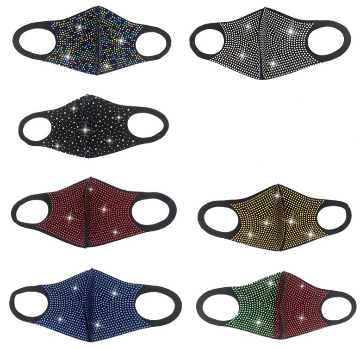 

Flash drill mask black designer masks Fashion Night Club Party decoration for men and women 20pcs