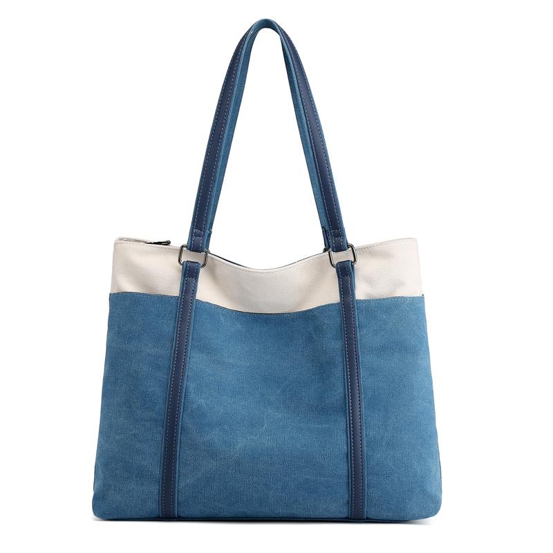 

2021 New Canvas Shoulder Bag Casual Cloth Handbag for Women Fashion Solid Color Versatile Purse Large Capacity Tote Bolso Mujer, Coffee
