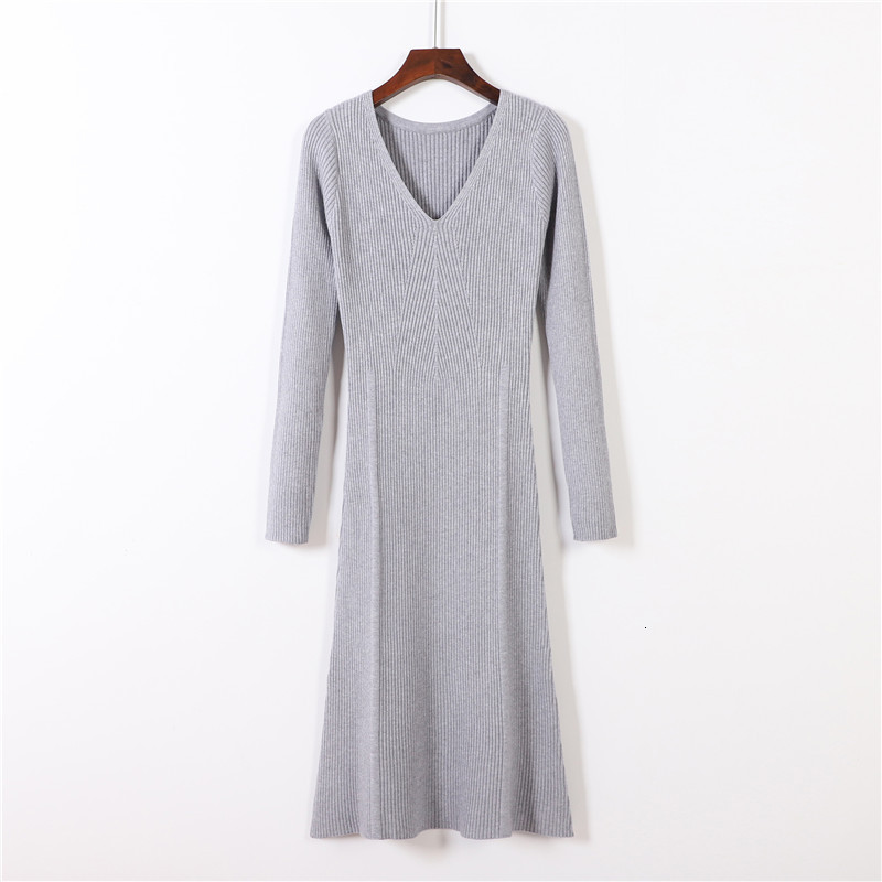 

2021 New Short V-neck Thick Sweater Women Autumn Winter Basic Slim Knit Female Mini Bottoming Sexy Dress Ztmm, Apricot
