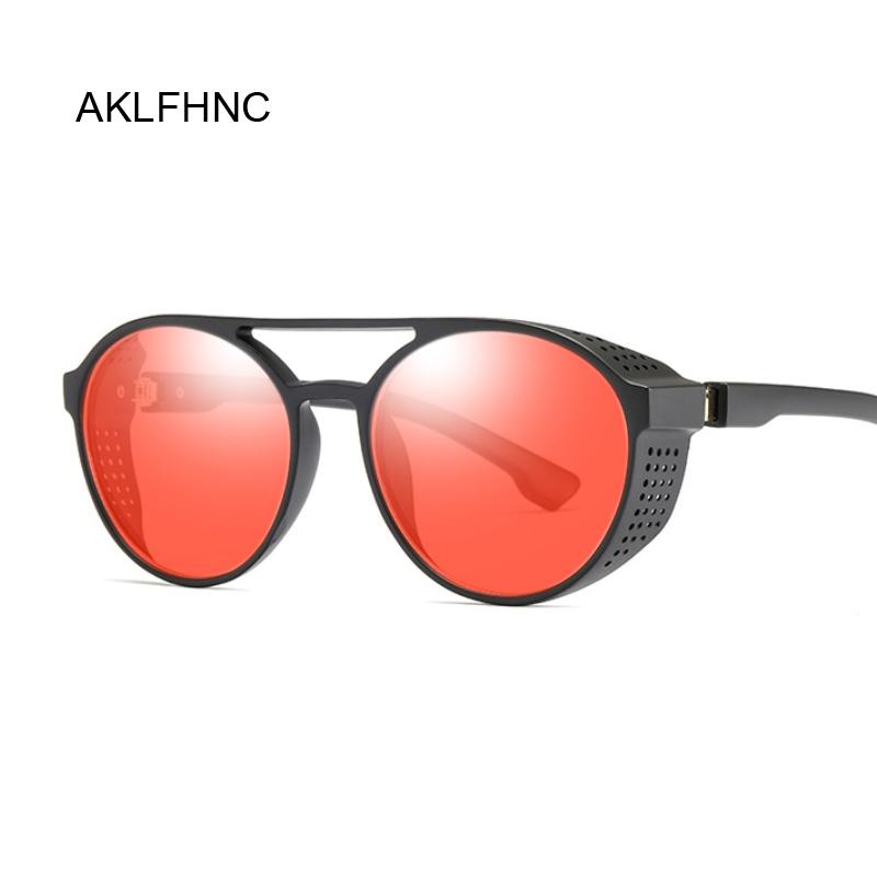 

Red Steampunk Sunglasses Women Retro Goggles Round Flip Up Sun Glasses Female Steam Punk Vintage Fashion Eyewear