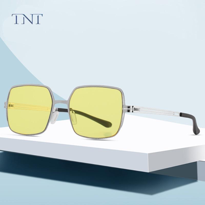 

TNT 2021 Brand Men Retro Square Steel Sunglasses Polarized UV400 Mirror Male Sun Glasses Women For Women