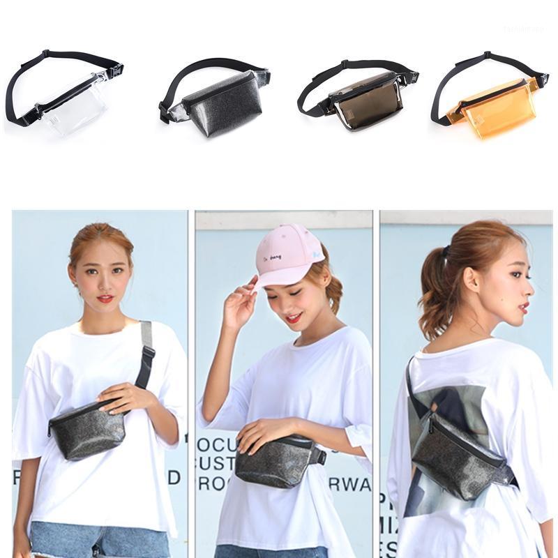 

Unisex Fashion Clear Jelly Waist Bags Waterproof Outdoor Water Sports Chest Bags Travel Transparent PVC Crossbody Bag1, Black