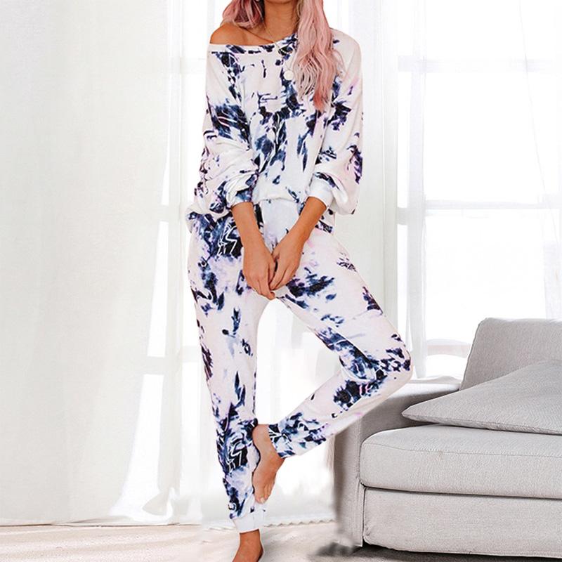 

Printed Pajama Set Women Sliming Sleepwear Set Pjs Women' Pajamas Lounge Wear Sleeping Women Nightwear 2020 Autumn, Color 2