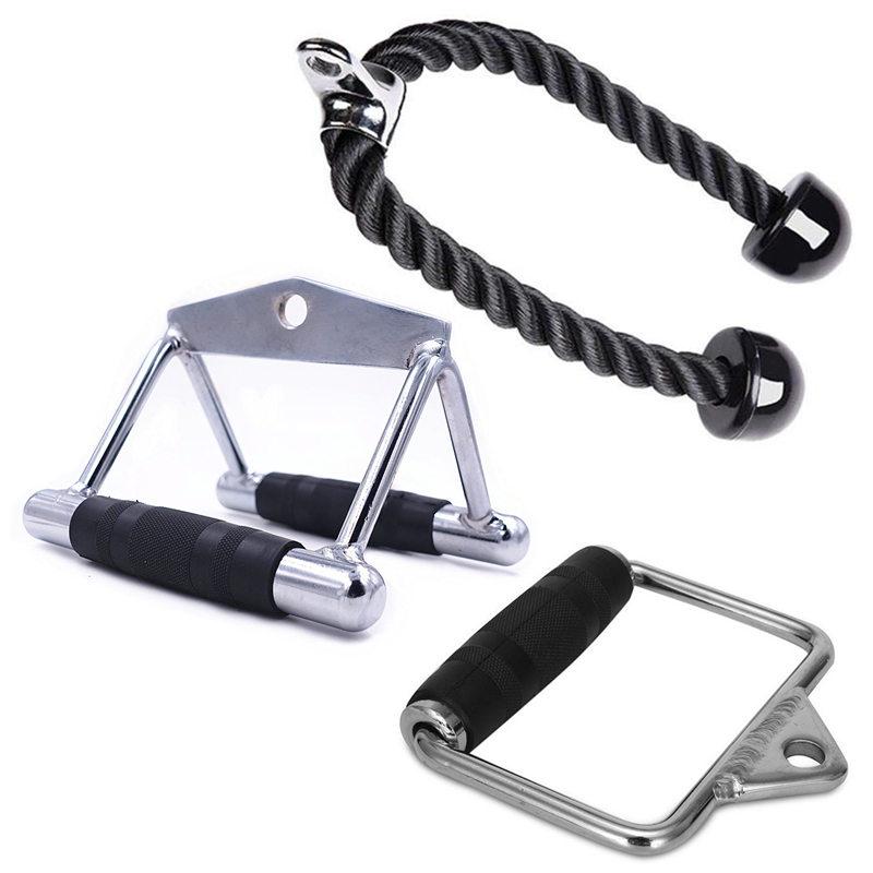 

Home Gym Triceps Press Down Cable Attachment Weight Machine Accessories D Row Handle Tricep Rope Heavy Duty Fitness Equipemnt