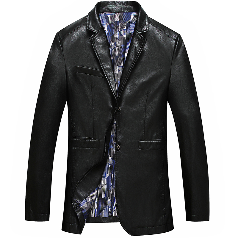 

2021 new spring and autumn large size Fashion solid color loose Men's fat guard leather jacket 6XL 7XL 8XL, Black