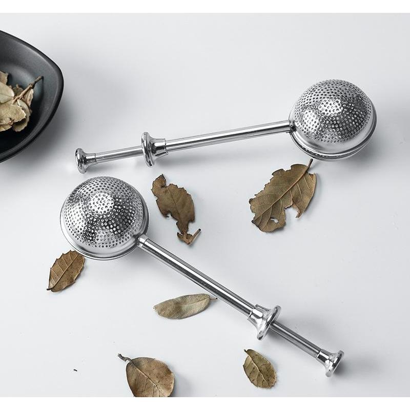 

Tea Strainer Ball Push Tea Infuser Stainless Steel Loose Leaf Herbal Teaspoon Strainer Filter Diffuser Kitchen Bar wmtSjV homes2011