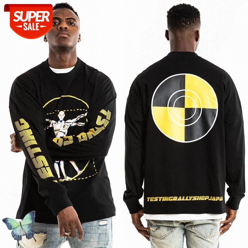 

ASAP ROCKY Long Sleeve T-shirt Limited Robot Print Round Neck Loose A$AP Rocky Tracksuit T Shirt Smiley Fast Shipping #il8j, White;black
