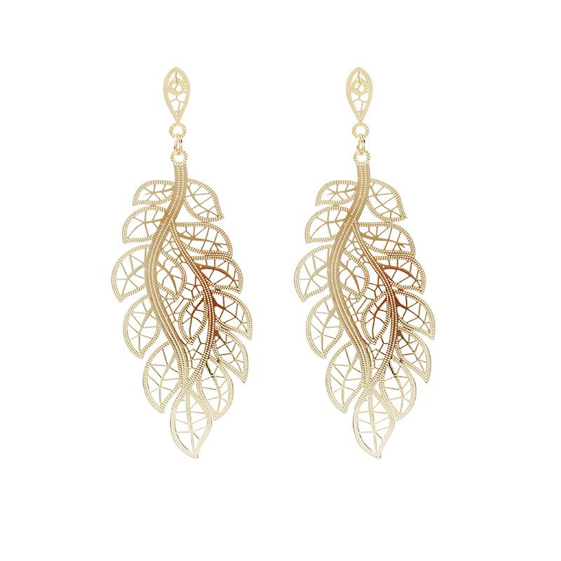 

Fashion Irregular Big Leaf Shape Drop Earrings for Women Bohemian Long Earrings Hollow Out Boho Earings Jewelry Gift