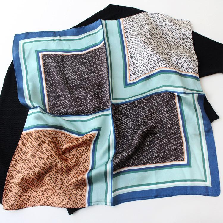 

Scarves Autumn And Winter Silk Scarf Women Mulberry Wild Geometric Fashion High Quality1