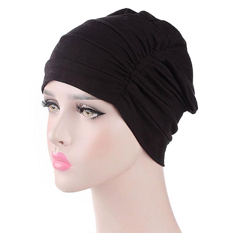 

2020 New Cotton Unisex Cap for Cancer Hair Loss Sleeping Cap Chemotherapy Hat, Black