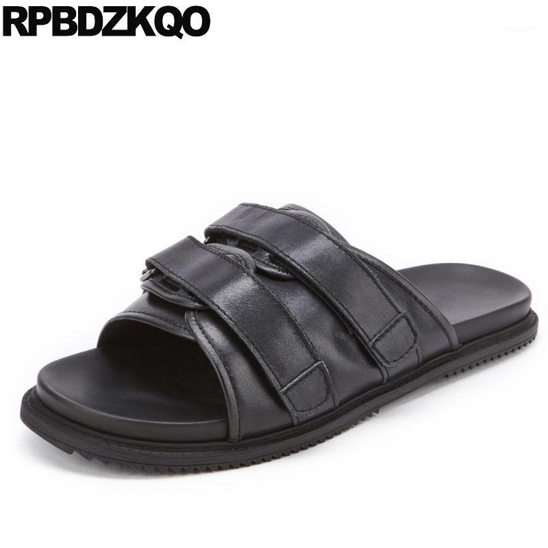

Outdoor Slip On Slides 2020 Slippers Sandals Casual Summer Black Designer Shoes Men High Quality Luxury Genuine Leather Soft1