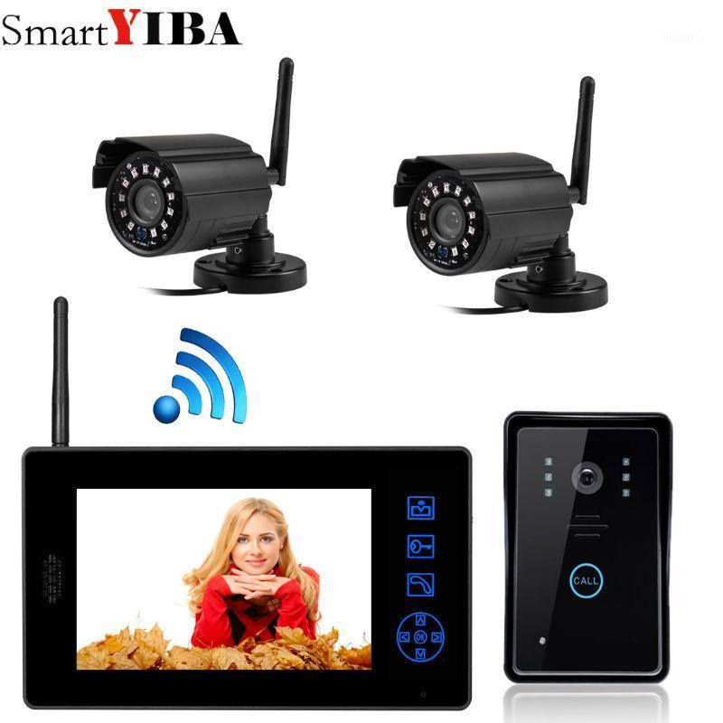 

SmartYIBA 7" Color Video Door Phone wireless Video Intercom Door Intercom Doorphone IR Night Vision three Camera Kit1