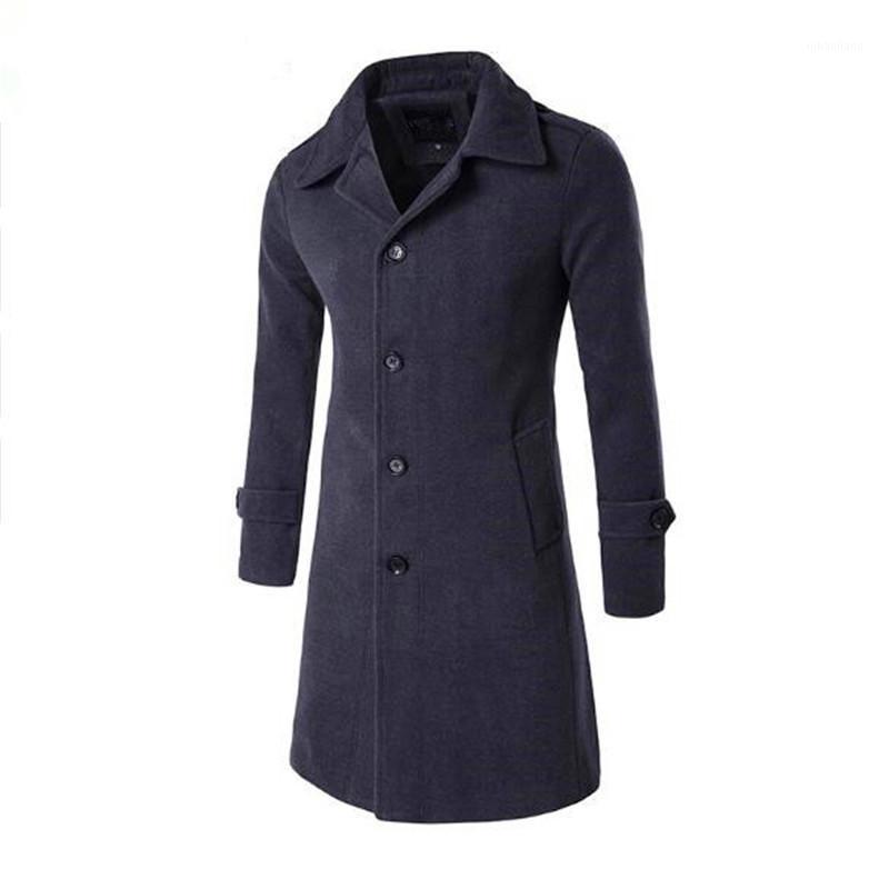 

Wholesale- Free Shipping 2017 New Autumn Winters New Men Single-breasted Warm Long Trench Coat1