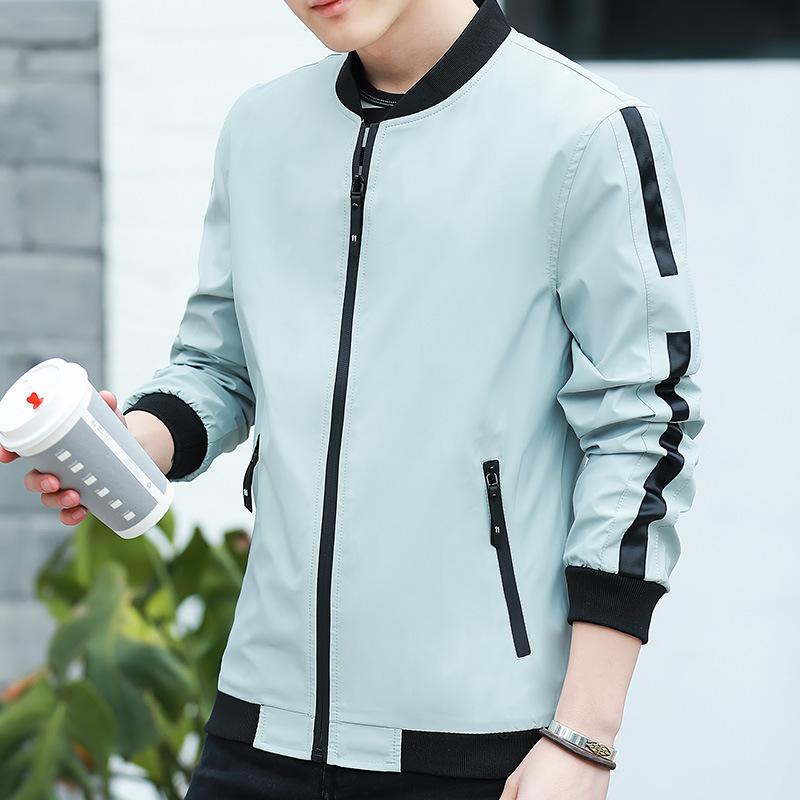 

Spring coat man Jacket Mens youth leisure slim cardigan jacket, Black