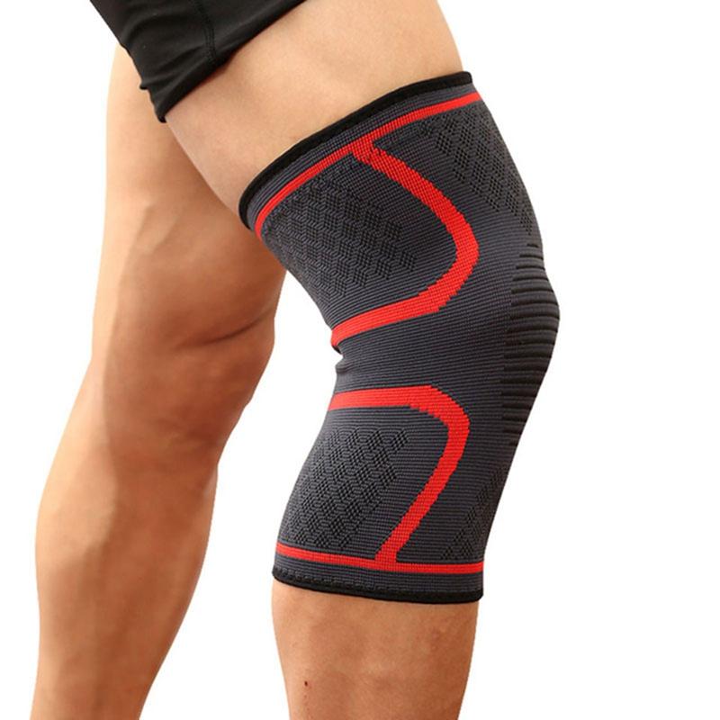 

1PC Fitness Sports Elastic Keen Pad Latex Yarn Spandex Silica Gel Antislip Breathable Protective Leg Brace Protector, Black
