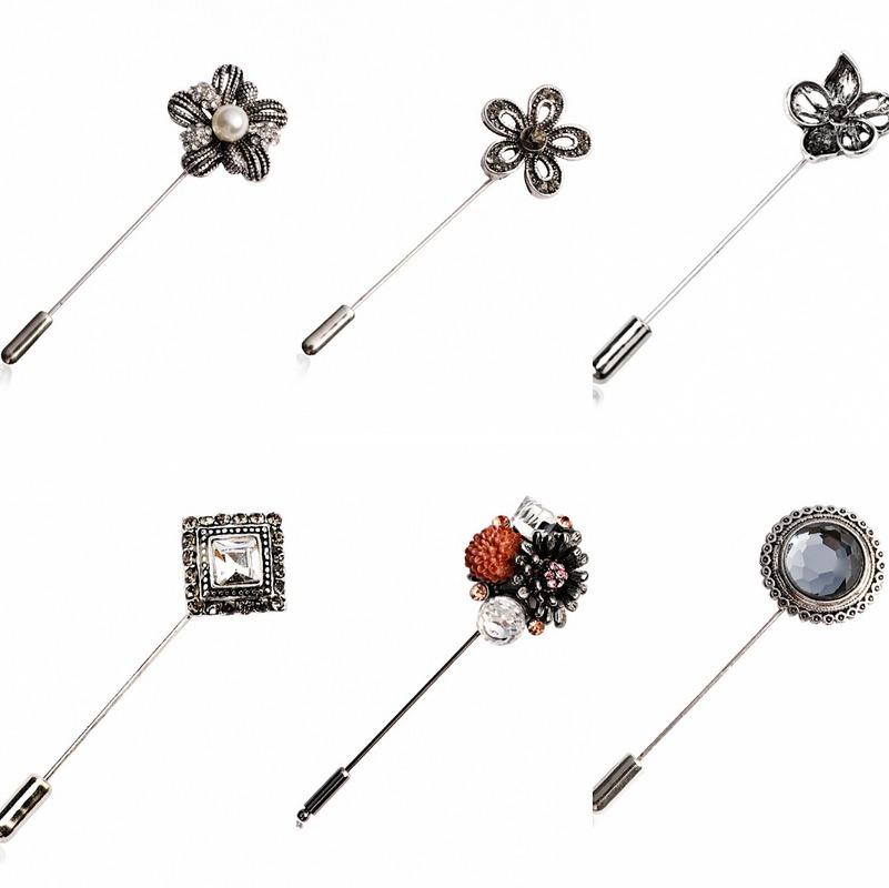 

Pins, Brooches Retro Enamel Pin Men's Suit Accessories Flat Brooch Muslim Scarf Pins Flower Jewelry