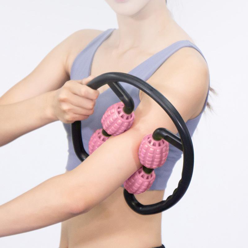 

U Shape Trigger Point Massage Roller Arm Leg Neck Muscle Tissue Fitness Gym Yoga Pilates Sports 4 Wheel Yoga Pilates Sports Gyms1