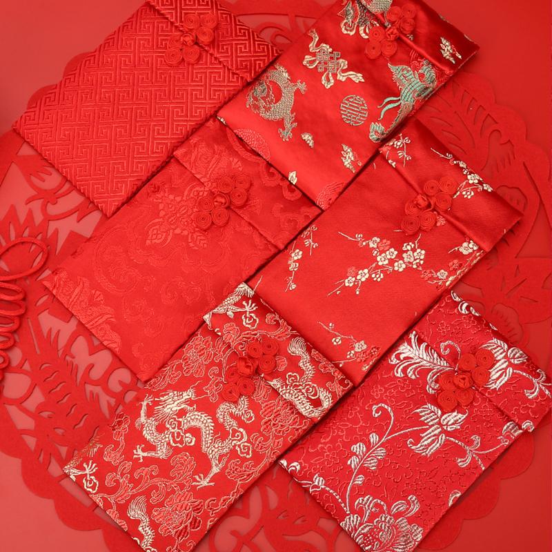 

Chinese Hong bao Lucky Money Pocket Floral Red Envelope Spring Festival Red Packet Chinese New Year Decoration Wedding Gift Bag