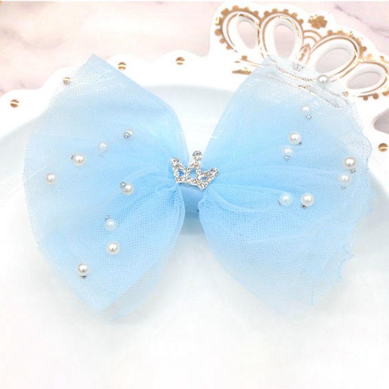 

Bobora Sweet Children Tiara With Lace Bow Hairpin Toddler Girls Hair Accessories Princess Hair Clips1