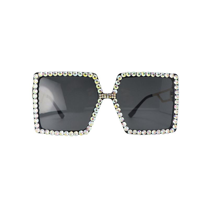 

Sunglasses Oversized Diamond Women Luxury Fashion Square Sun Glasses Vintage Ladies Glass Big Rhinestone Eyeglasses For Female