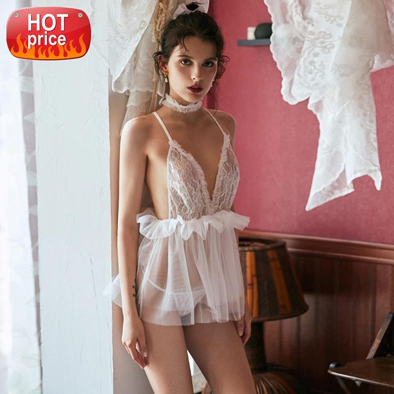 

Nightgowns Women Valentine's Day Night Sexy Lingerie Nightgown Nighties for Women Sleepwear Flower Lace Embroidery Sleepshirts #ns88, Black;white