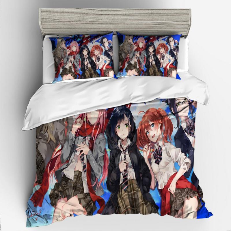 

3D Design Printing Bedding Set Duvet Cover Pillowcase Bedclothes Dropshipping Gife Game king Queen size Miku 11, Miku011