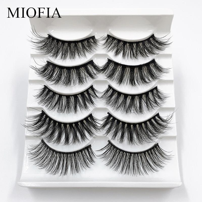 

MIOFIA 5 Pairs 3D Mink lashes Natural False Eyelashes Dramatic Volume Fake Lashes Makeup Eyelash Extension eye wholesale