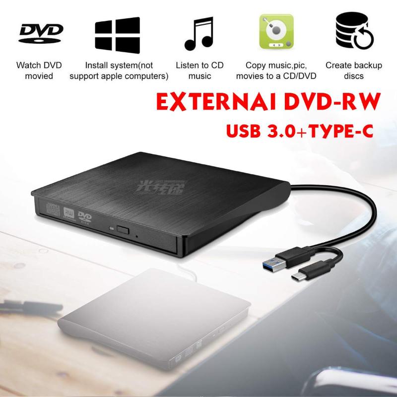 

Type C USB 3.0 Slim External DVD RW CD Writer Drive Burner Reader Player Optical Drives CD-RW Burner Reader Recorder For Laptop