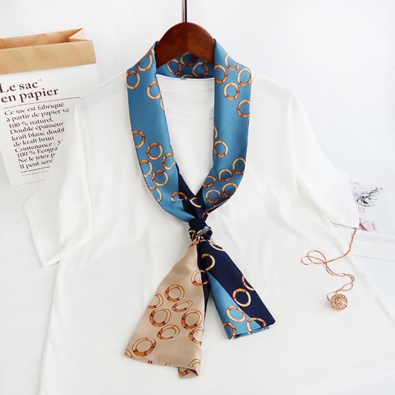

Small Silk Scarf For Women 2020 New Print Handle Bag Ribbons Brand Fashion Head Scarf Small Long Skinny Scarves Wholesale