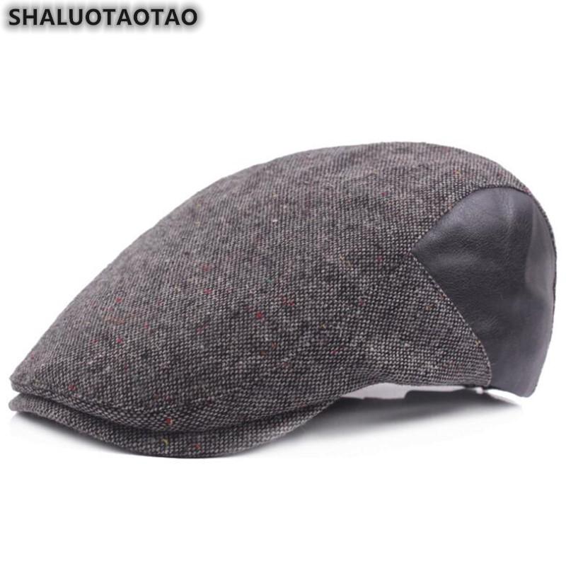 

SHALUOTAOTAO Autumn Winter Fashion Thermal Berets For Men Elegant Vintage Adjustable Size Warm Leisure Tongue Cap New Dad's Hat, Dark gray