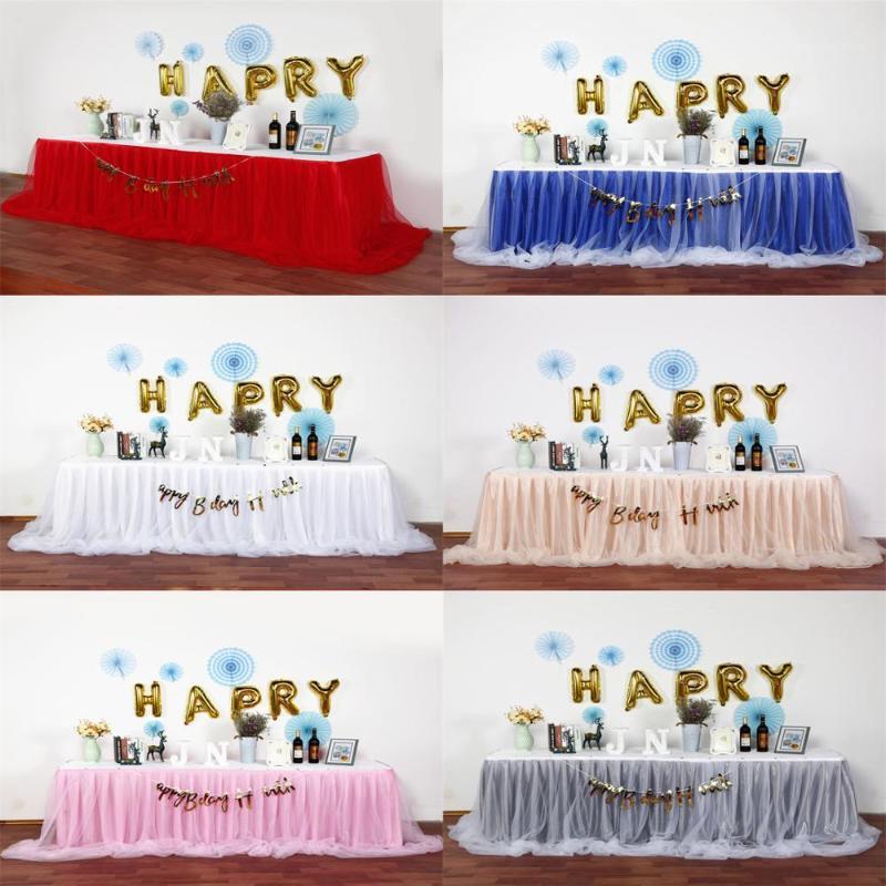 

Puffy gauze wedding table skirt for Table Cloth Party Wedding Birthday Party Baby Shower Banquet Decoration Skirting1