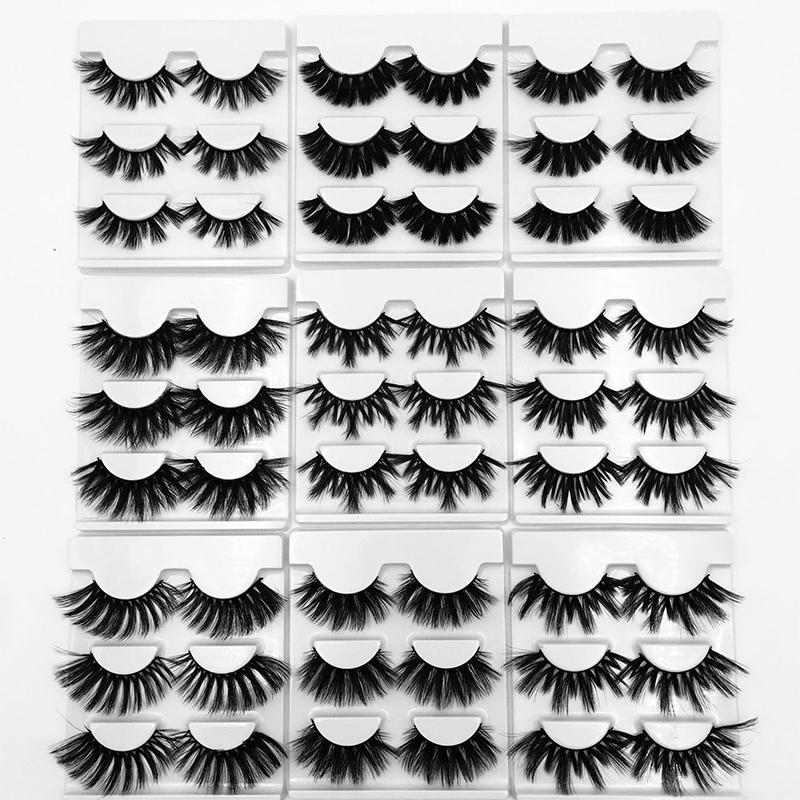 

3 Pairs 3D Mink Hair False Eyelashes 25-27mm Lashes Thick Long Wispy Fluffy Handmade Cruelty-free Mink Eyelash Makeup Tools