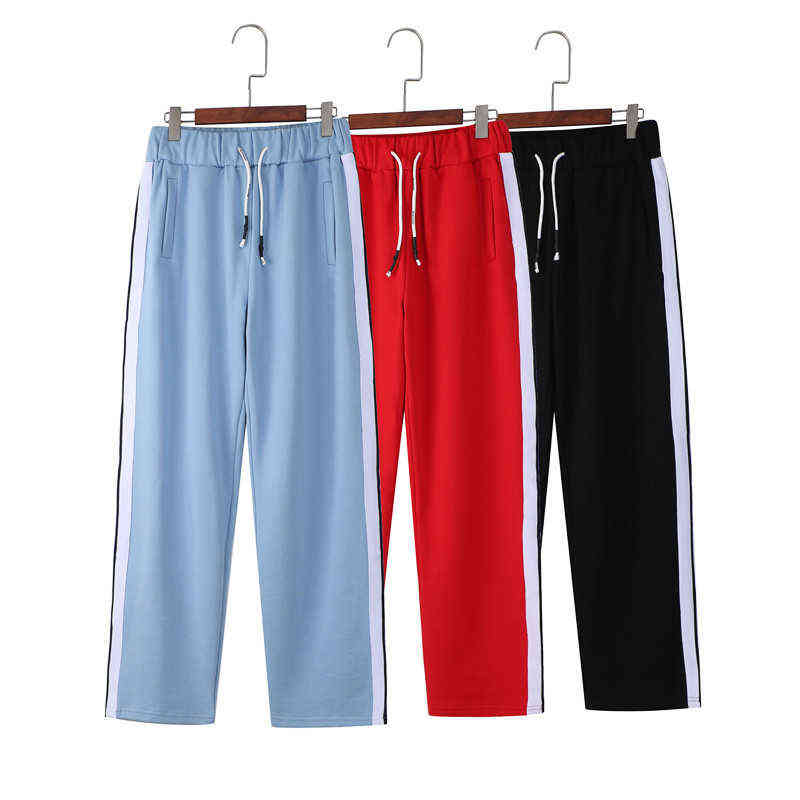 

Palm Loose men Sports long Pants Zipper Trousers Casual mens Sweatpants Angel jogger Side Stripes Drawstring sport sportwear Drawstring