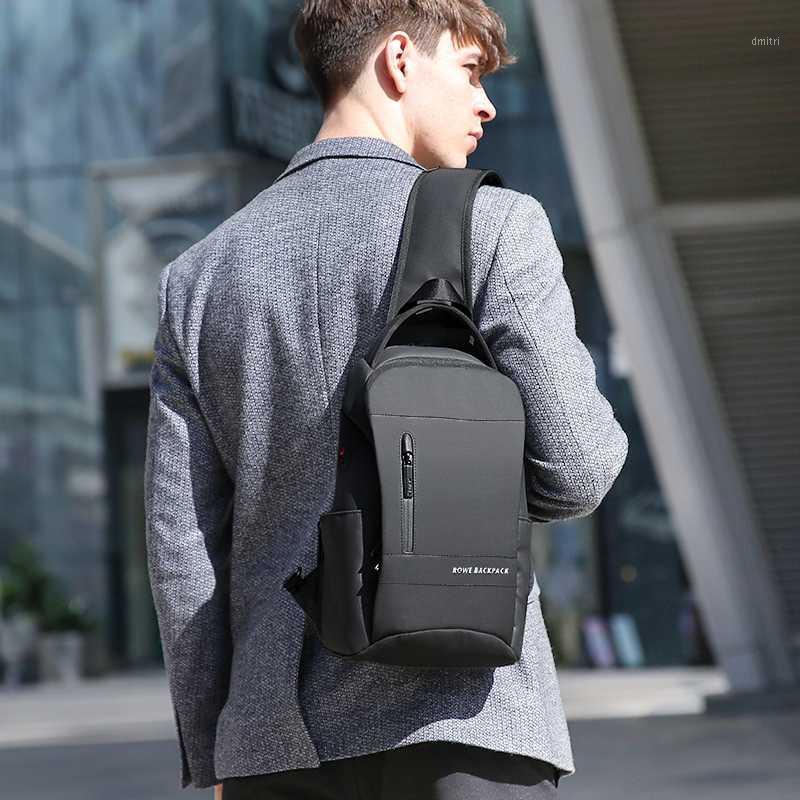 

New Multi-Function Large Capacity Messenger Bag Men's Chest Bag USB Charging Waterproof Crossbody Fashion Shoulder Male1, Black