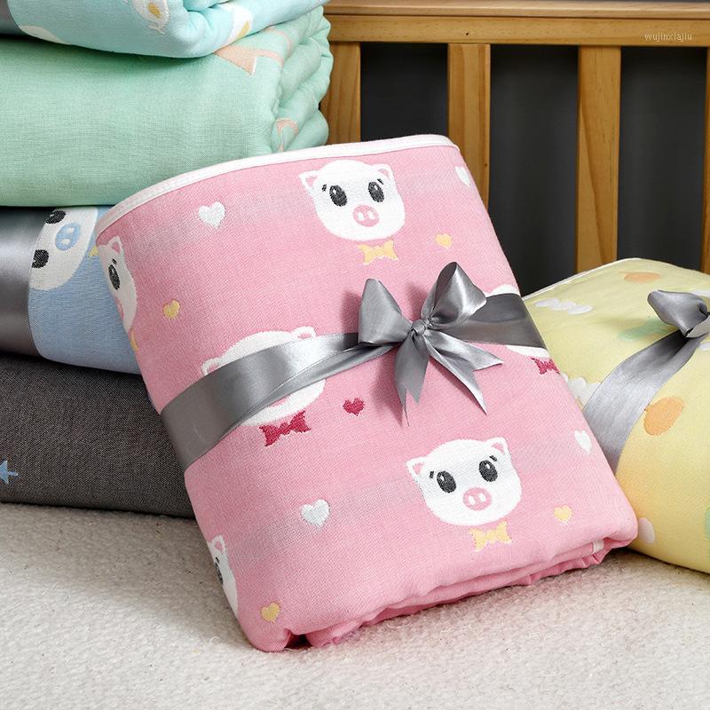 

Newborn Blanket Bath Towel Soft Swaddling Baby Bedding Set Cotton Infant Wrap Quilt 6 layer Gauze For 0-4Years1, White