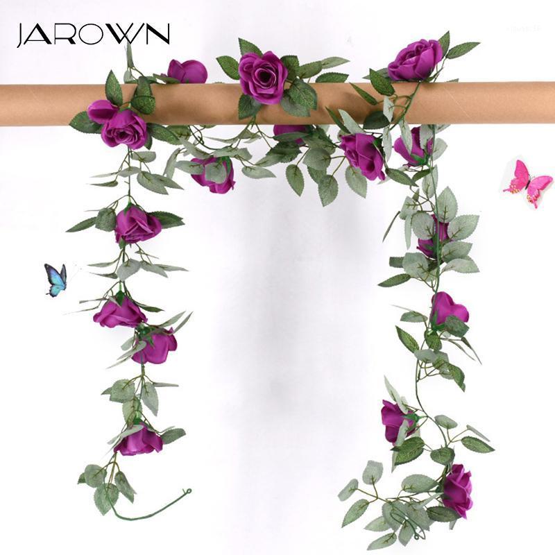 

JAROWN Wedding Decoration Pipe Occlusion Decor Rose Silk Fake Flower Rattan Home Wall Mounted Artificial Flower Vine1