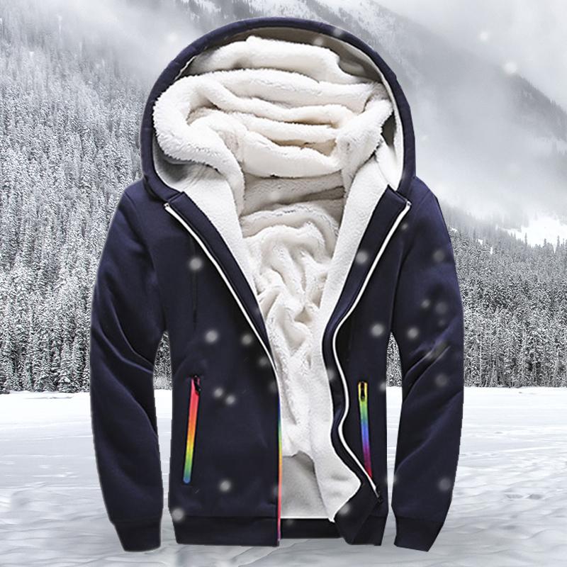 

Windproof Winter Jackets Men Hooded Parka Mens Warm Coat Thicken Fleece Zipper Male Hoodies Jackets Plus Size 4XL Windbreaker, D76 grey