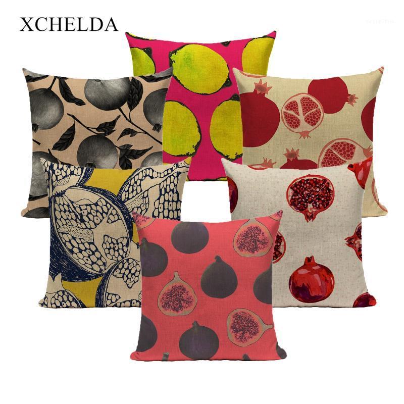 

Modern Linen Throw Pillowcase Cushion Cover 45*45 40*40 Yellow Fruit Home Decor for Sofa Bed Pillow Cover Decorative Case1, Xcbz194-5