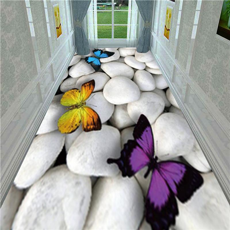 

Fashion Stone Butterfly Carpet Bedroom Rug Long Kitchen Area Rug Home Decorative Sea World Coral Dolphin 3D Corridor Carpets, No.3