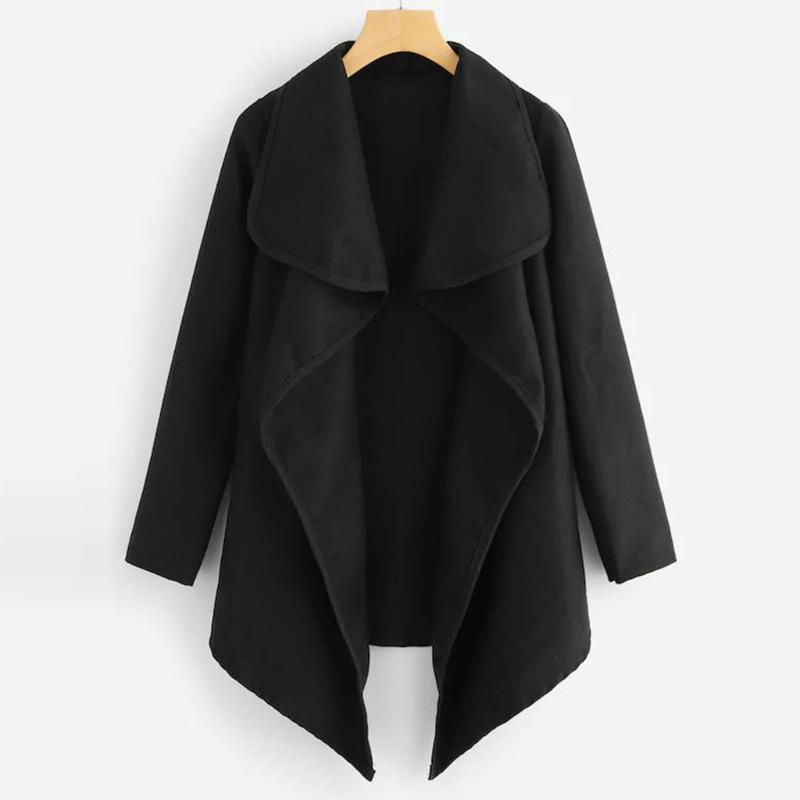 

Ladies winter jacket Women Solid Open Front Long Sleeve Coat Jacket Parka Outwear Cardigan Coat Tops K1022, Tww90729066bk