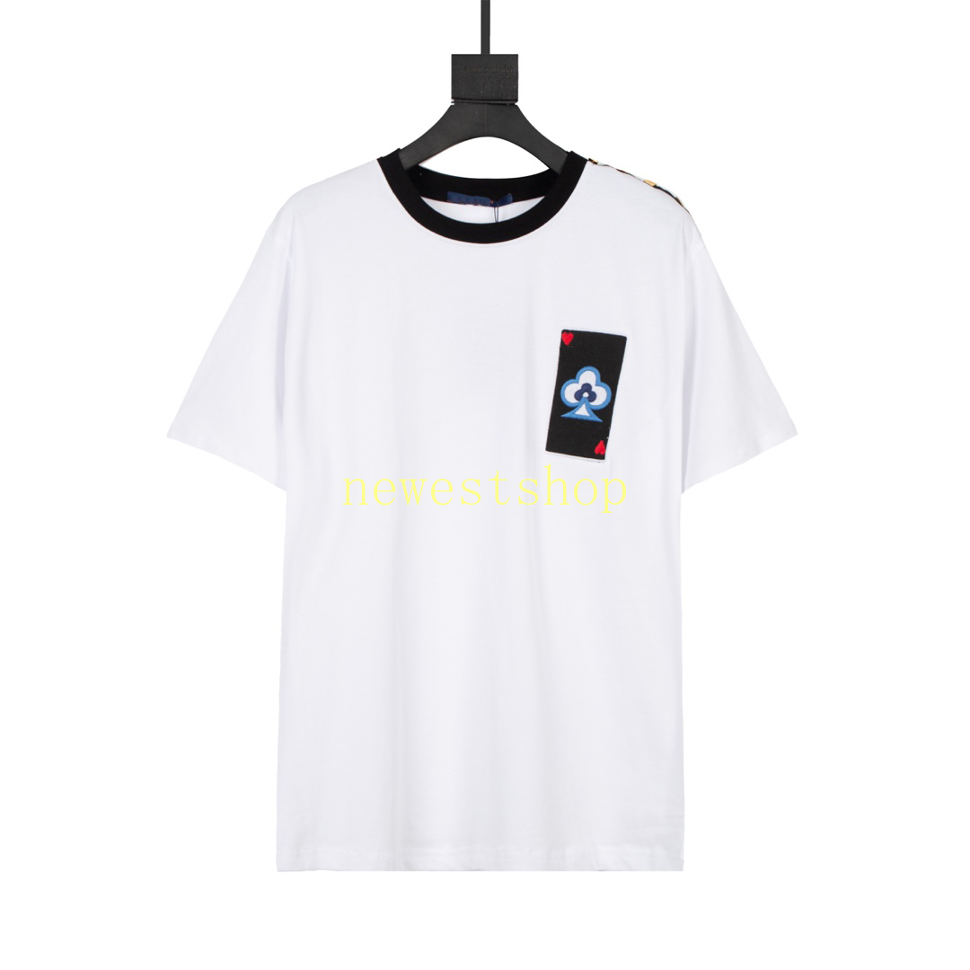 

EU SIZE XS- 2021 designer luxury mens tshirt Tee T Shirt Fashion embroidery heart Summer High Street Crew Neck Breathable t-shirt, White;black