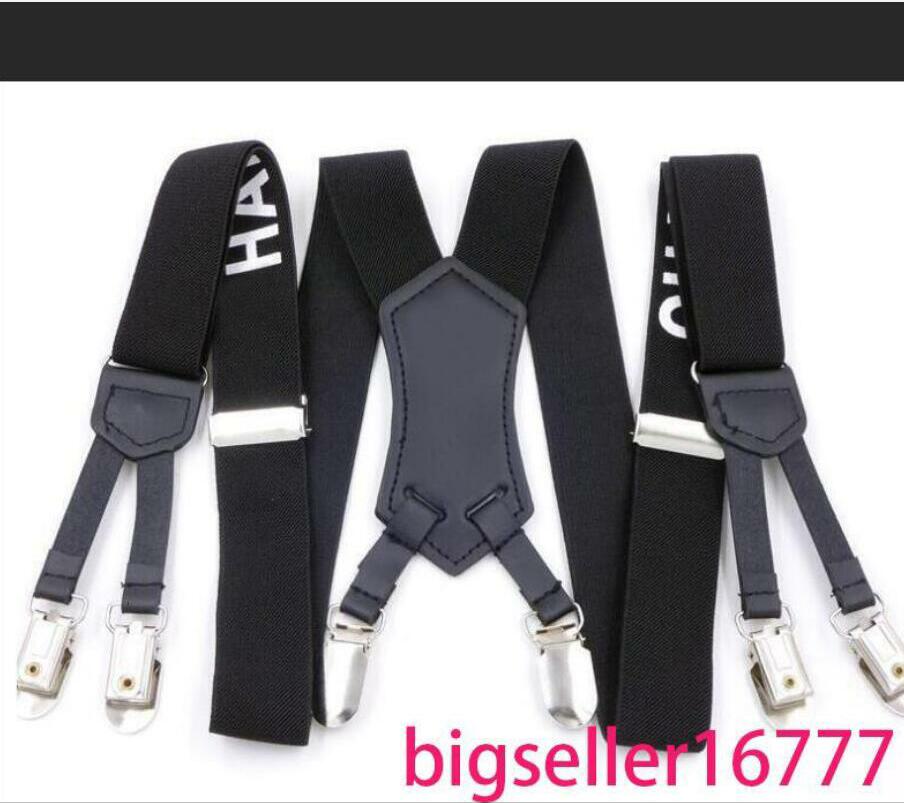 

hot sale Factory Direct Men's and women Suspenders Six Clip 3.0 Printing Strap 3.0 * 115cm Six Clip Character Webbing Six Clip Wide Strap