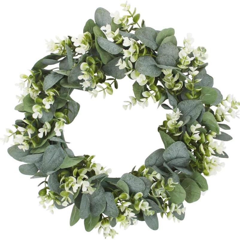 

Eucalyptus wreath Artificial plants Background Wall window decorative Wedding party supplies Gifts Diy Christmas home decoration