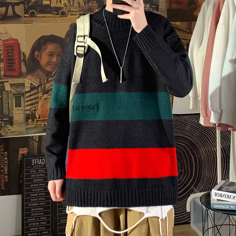 

2021 New Winter Sweater Mesh Velvet Vet Male Bottomming Around the Neck Green Free Hot Sale CN74, Black