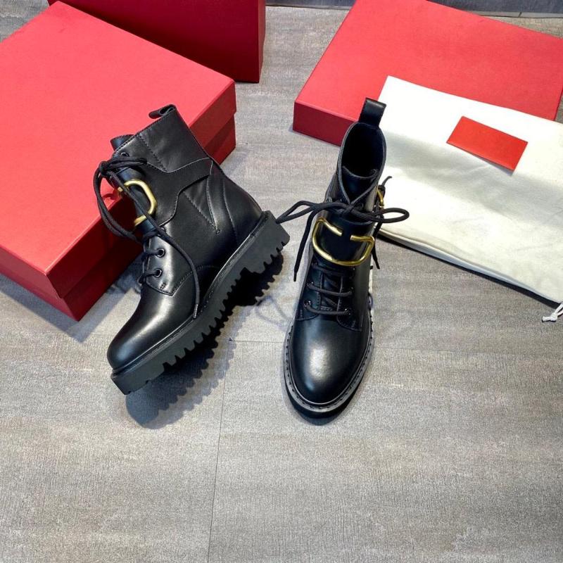 

Women Boots Ankle Boots Woman Buckle Strap Women Shoes Comfort Genuine Leather Round Toe Shoes Metal Decor, As pic