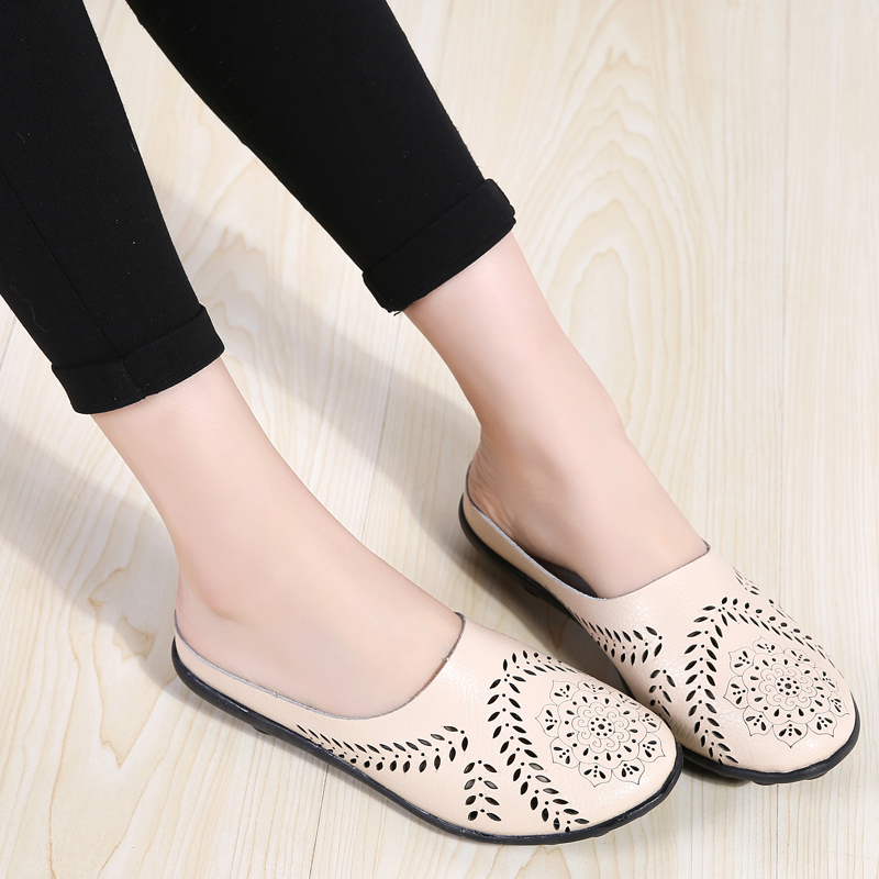 

luxurys designers shoes women leather fashion breathable ladies ballet flats shoes outdoor female spring autumn moccasins casua, Black