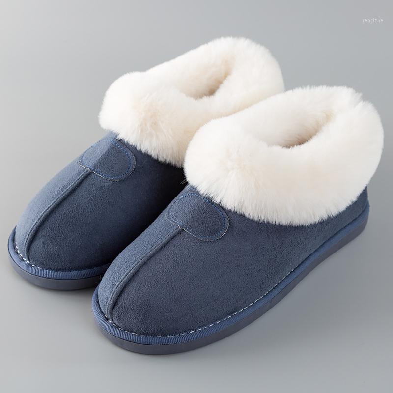 

Women's Slippers Winter fur sliders house slippers warm Fluffy non-slip Couple cotton plush home shoes Big size 141, Beige half